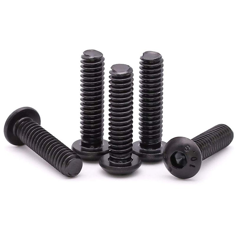 RoyceMart M6-1.0 x 12mm Button Head Socket Head Cap Screws, Grade 10.9 Alloy Steel, Allen Hex Drive, Full Machine Thread, Black Oxide Finish, 50 PCS - Image 1